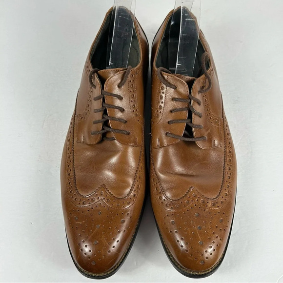 Stacy Adams GARRISON 24916-221 Mens Cognac Tan Leather Oxford Dress Shoes 12 - Picture 6 of 9